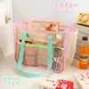 Bolso de Mano de Malla Simple de Verano para Mujer, Bolsa Portátil para Almacenamiento de Snacks para Camping, Gran Capacidad, Bolsa de Compras de Supermercado para Mujer