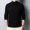 Suéter al por mayor para hombre, cuello medio alto, versión coreana, tendencia de ocio de comercio exterior, suéter de punto de cuello medio redondo para hombre, fábrica de comercio exterior