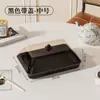 Bandeja Plástica Extra Grande com Tampa, Bandeja Retangular Comercial para Exibição de Pratos Marinados, Bandeja Especial para Barracas, Bandeja para Sobremesas e Sushi