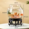Aquário de Micro Paisagismo Tanque de Tartaruga Ecológico de Mesa Plástico Transparente para Escritório Tanque de Peixe Dourado Enfeites para Casa