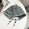 Nuevo Sombrero Arcoíris Dulce de Otoño e Invierno para Mujer, Gorro de Punto Cálido con Protección para las Orejas, Gorro sin Visera, Gorro de Lana, Gorro Baotou