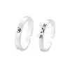 Anillos de pareja de diario de gato y perro de plata pura s999, personalizados y lindos, anillos abiertos ajustables apilables, joyería de plata maciza