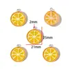 Colgante Decorativo Transparente de Fruta en Rodaja de Resina Sintética Creativa para Bolsos de Teléfono Llaveros DIY W916