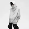 Chamarra con Capucha de Cuello Alto Funcional de Peso Pesado Estilo Americano para Cubrir el Rostro para Hombres, Sudadera Juvenil de Marca de Alta Calle de Moda para Hombres