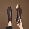 Zapatos de Mujer Talla Grande 41 a 43 Botines de Mujer Tacones Altos Punta Fina Tacón de Aguja Botas de Mujer Otoño Invierno Forro de Terciopelo Adelgazantes Botas de Mujer de Gama Alta