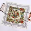 Primavera 2025 Nuevo Bufanda Cuadrada Grande de Seda Artificial 110cm Chal Protección Solar Bufanda de Seda Bufanda de Satén Regalo para Mujer Gama Alta