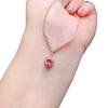 Fabricante Venta al por Mayor Joyería Colorida Tesoro Plata 925 Incrustada Zafiro Colorido Natural Cadena Clavicular Zafiro Rosa Zafiro Naranja