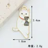 Acessórios diy cachorro fofo de desenho animado filhote marrom branco pingente de liga de óleo chaveiro pingente