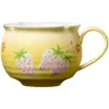 Mo Ji Moranguinho Caneca e Pires de Cerâmica Pintados à Mão Fresco e Leve Luxo Casa Escritório Recepção Exquisita Xícara de Chá Xícara