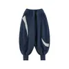 Calça de Moletom Grossa Wulibu para Meninos com Forro de Lã, Blocos de Cor Dinâmicos, Inverno, Estilosa, Amiga da Pele, Fashion, Quente