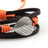 Suministro Transfronterizo Pulseras de Cuero de Hoja de Moda Europea y Americana Pulseras Trenzadas de Cuero de Hoja para Pareja Joyería al por Mayor