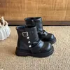 Botas de Pierna de Pantalón Melanoides para Mujer Botines Cortos Moda Otoño Invierno 2026 Versátiles Con Terciopelo Adicional Botas Fruncidas Retro Botas Martin