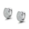 Brincos de Hip-Hop Europeus e Americanos Mais Vendidos, com Cravação de Diamantes, Brincos Circulares, Brincos Personalizados com Microcravação de Zircônia para Homens e Mulheres, Argolas de Orelha Totalmente Cravejadas