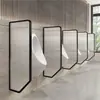 Divisória de Urinol Banheiro Público Banheiro Masculino Divisória de Urinol Hotel Aço Inoxidável Longo Vidro Arco-Íris Divisória de Banheiro
