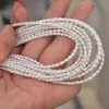 Novo Produto 2026 com Bom Custo-Benefício, Contas Pequenas Tipo Arroz 2-2,5mm, Refrescante Colar de Pérolas Enfiadas Produto Semi-Acabado, Aproximadamente 38cm de Comprimento