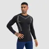 Calça Compressão Respirável de Secagem Rápida com Mangas Longas Preta para Esportes ao Ar Livre Ciclismo Fitness Masculino para Usar como Roupa Externa