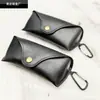 Estuche Portátil para Gafas Anti-Presión y Anti-Caída, Estuche de Cuero Negro de Alta Gama con Cierre a Presión para Gafas de Sol, Caja de Almacenamiento para Gafas, Estuche para Gafas de Sol
