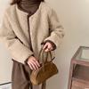 Shanli Dadi Estilo Nuevo Estilo Chanel Abrigo de Piel de Cordero para Mujer Otoño e Invierno Color de Contraste Piel Corto de Piel de Cordero