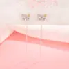 Pendientes de Mariposa de Zirconia Colorida de Temperamento para Mujer Verano Diseño de Nicho Pendientes de Lujo Ligero Pendientes Nuevos de Moda para Mujer
