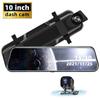 Grabadora de video en streaming para coche de 10 pulgadas, grabación dual frontal y trasera, cámara de salpicadero HD dvr, transfronteriza, multilingüe