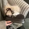 Botas de Nieve Estilo Retro Versátil Suave para Mujer 2026 Invierno Más Terciopelo Cálido Botas de Algodón Zapatos de Algodón Elegantes Botas Cortas de Piel