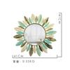 Colgante de Pared Transfronterizo Hierro Forjado Sala de Estar Espejo de Pluma Tridimensional Espejo para Tocador de Baño Espejo de Decoración de Pared Montado en Pared