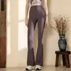 Pantalones de Yoga de Gama Alta para Mujeres Pequeñas, Ligeramente Acampanados, de Cintura Alta, Corte Holgado, Adecuados para Correr al Aire Libre y Fitness, Conjunto de Pantalones Largos Deportivos para Mujer