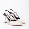 7199-6 Zapatos de Tacón de Punta Única Explosiones Verano Nuevo de Mujer Puntiagudos Rojos Tacones Altos Trasero Abierto Tacón Grueso Tacón Alto Moda Versátil