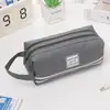 Bolsa de papelería portátil, tela Oxford de doble capa, estuche con doble cremallera, simple y de gran capacidad, estuche portátil con cremallera para estudiantes de primaria y secundaria