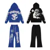 Conjunto de Sudadera con Capucha y Pantalones de Marca de Tendencia Hellstar Europeo y Americano Transfronterizo Estampado de Letras Holgado de Tendencia