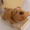 Lindo perro blanco y negro acostado almohada peluche juguete de peluche almohada de dibujos animados muñeco animal almohada para siesta acostado regalo para niña venta al por mayor