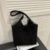 Bolso de Hombro Reversible Estilo Retro Coreano Otoño e Invierno Cuadros Gran Capacidad Versátil para Viajes Cotidianos Estilo Perezoso Bolso Tote Portátil