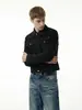 Yishengyi Chaqueta Casual de Solapa Estilo Retro Americano Nicho Alta Gama Unisex para Viajar Corte Boxy Chaqueta Corta