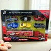 Coches Aleación Racing Lightning Mcqueen Sheriff's Board Tooth Patinete Modelo Adorno Niño Caja Regalo