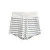 Shorts Rayados de Empalme Roscado Estilo Chica Caliente Americana 2025 Nueva Moda Versátil Sueltos Adelgazantes Casuales Deportivos Hot Pants