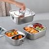 Fiambrera rectangular de acero inoxidable 304 de grado alimenticio con tapa, ideal para estudiantes, oficinistas y trabajadores de oficina, ideal para cocinar arroz al vapor.