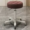 Taburete de belleza con ruedas, taburete de silla de salón de belleza para técnico de uñas, silla de trabajo grande con ruedas de altura ajustable retráctil