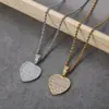 Collar de Hip-Hop Europeo y Americano Colgante en Forma de Corazón Collar Completo de Circonita en Forma de Corazón Collar de Hip-Hop para Hombres y Mujeres Pareja