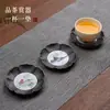 Posavasos Premium Pintados a Mano, Portavasos Florales Retro de Aleación de Aluminio, Posavasos Aislantes de Calor para Juego de Té Casero, Accesorios Creativos para Ceremonia de Té Kung Fu