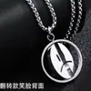 Estilo Ins Criativo Flip Expressão Titânio Aço Colar Literário Homens e Mulheres Tendência Rotação Rosto Sorridente Pingente Hip-Hop Joias