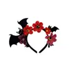 Faixa de cabelo para festa de Halloween transfronteiriça, festival fantasma europeu e americano, máscara engraçada, morcego, flor, vestido tridimensional