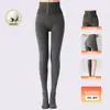 Leggings moldeadores de cintura alta con estampado de espiga, control de abdomen y efecto levantamiento de glúteos, forrados de felpa y engrosados para abrigar, adelgazantes y moldeadores de piernas, mallas de otoño e invierno para mujer
