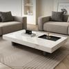 Mesa de Centro Minimalista Italiana em Pedra para Apartamento Pequeno Sala de Estar Moderna Simples Retangular Suspensa Mesa de Chá de Alto Padrão para Casa