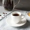 Taza de café de cerámica estilo europeo, taza de espresso italiana, juego simple de taza y platillo de café de cerámica
