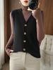 Cárdigan Chaleco Transfronterizo para Mujer Otoño e Invierno Chaleco Exterior Chaqueta Holgada Talla Grande Hilo de Núcleo Tejido Chaleco Chaleco