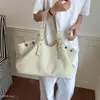 Nova bolsa feminina de camurça vintage da Tote para o outono de 2026, grande capacidade, bolsa de ombro simples