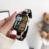 Para Apple Watch 678910 Geração Urso Jeans Tira Fina Lona Cintura Pequena Pulseira Magnética com Fivela Dobrável