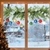 Decoraciones navideñas transfronterizas: Ramas de árbol de Navidad, adornos coloridos, pegatinas de copo de nieve para ventana, decoraciones para ventanas y puertas de cristal, y pegatinas electrostáticas para vidrio para uso doméstico