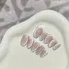 Isla de las Hadas Gato Francés Ojo de Gato Hecho a Mano Pura Boutique Uñas Portátiles Cortas Blanqueamiento Parche de Manicura Terminada Parche de Uñas Postizas