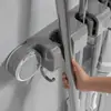 Suporte de Parede com Ventosa para Mop de Banheiro, Suporte para Vassoura sem Furos para Atrás da Porta, Gancho Multi-Clipe Suporte de Armazenamento para Mop